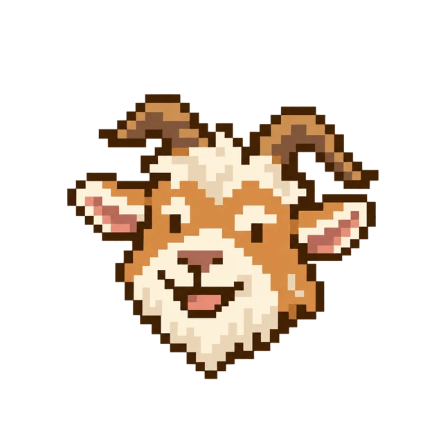 Spencer as a pixel goat